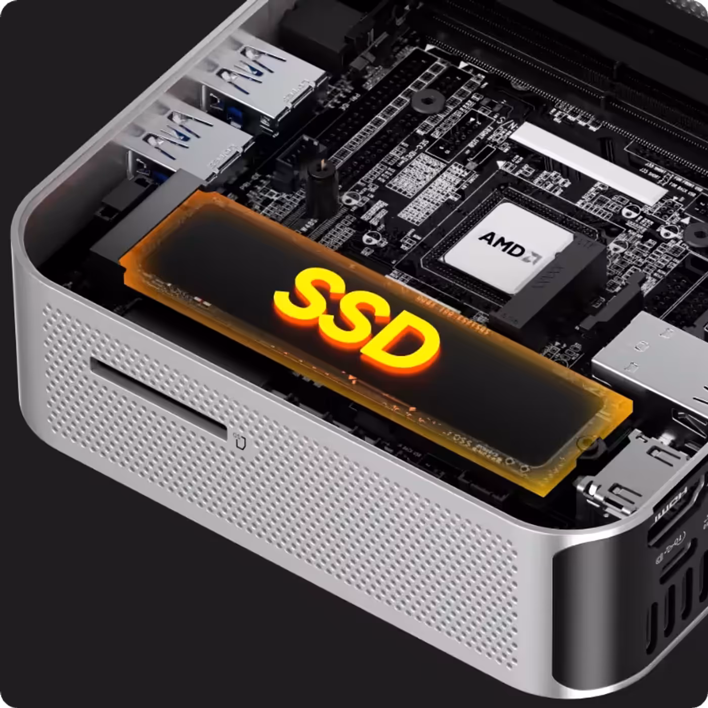 High-performance M.2 solid state drive slot for expanding system storage up to 2TB