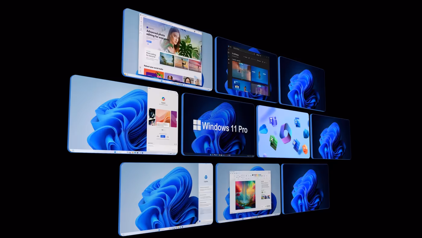 GEEKOM GT1 Mega interface showing Windows 11 Pro multitasking capabilities