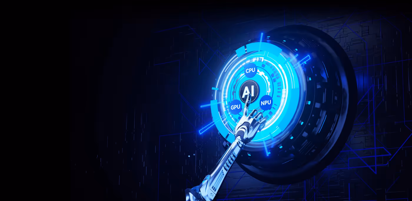 Graphic illustration of Intel AI Boost enhancing creative workflow performance