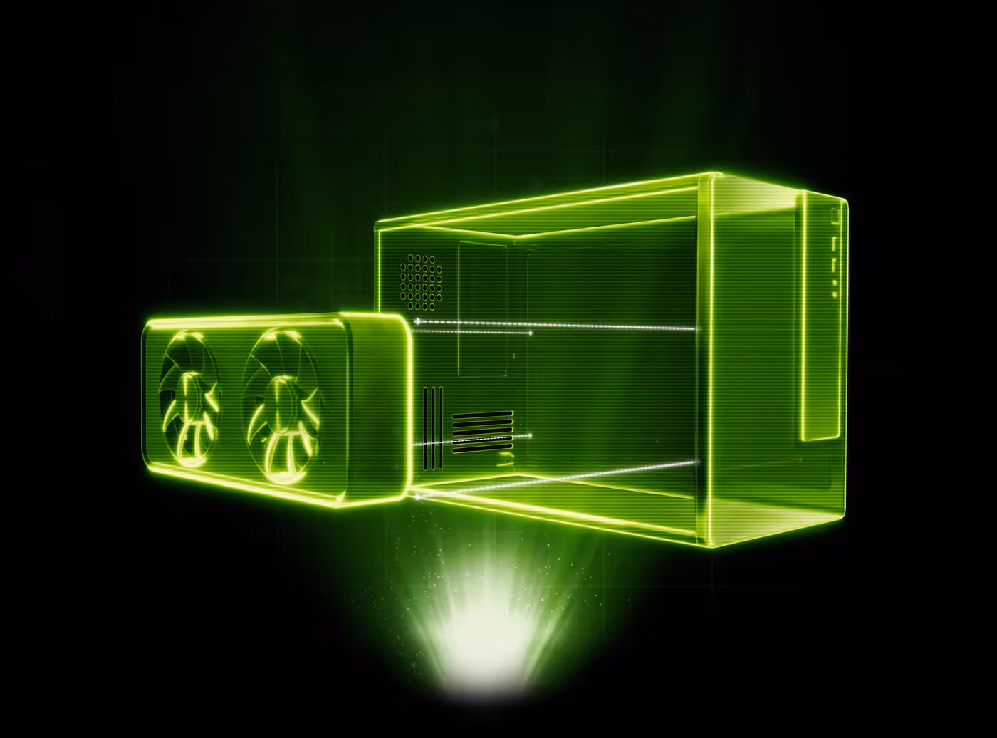 NVIDIA SFF-Ready Enthusiast graphics card inside a compact PC build