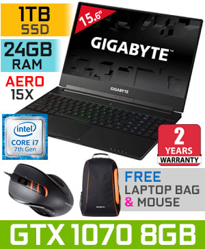 Gigabyte Aero 15X GTX 1070 Gaming Laptop With 1TB SSD And 24GB RAM