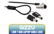 GIZZU GCTKLMK 1.8m T-Bar Laptop Cable Lock – Pull-Resistant Security - image 1