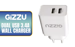 GIZZU Dual USB Port 3.4A Wall Charger GIZZU Dual USB Port 3.4A Wall Charger - Image 1