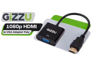 GIZZU 1080p HDMI to VGA Adapter with 60Hz Conversion (Black) - image 1