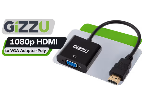 GIZZU 1080p HDMI to VGA Adapter with 60Hz Conversion (Black) - image 1 GIZZU 1080p HDMI to VGA Adapter with 60Hz Conversion (Black) - image 1