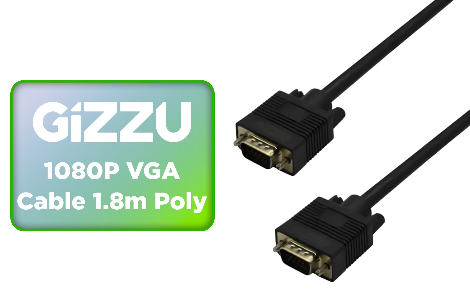 Gizzu GCPVV18 1080P VGA Cable 1.8m - Clear HDMI Alternative | Evetech