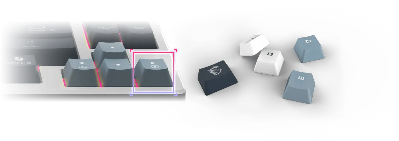 Resilient dye-sublimated PBT keycaps showing wear-resistant legends