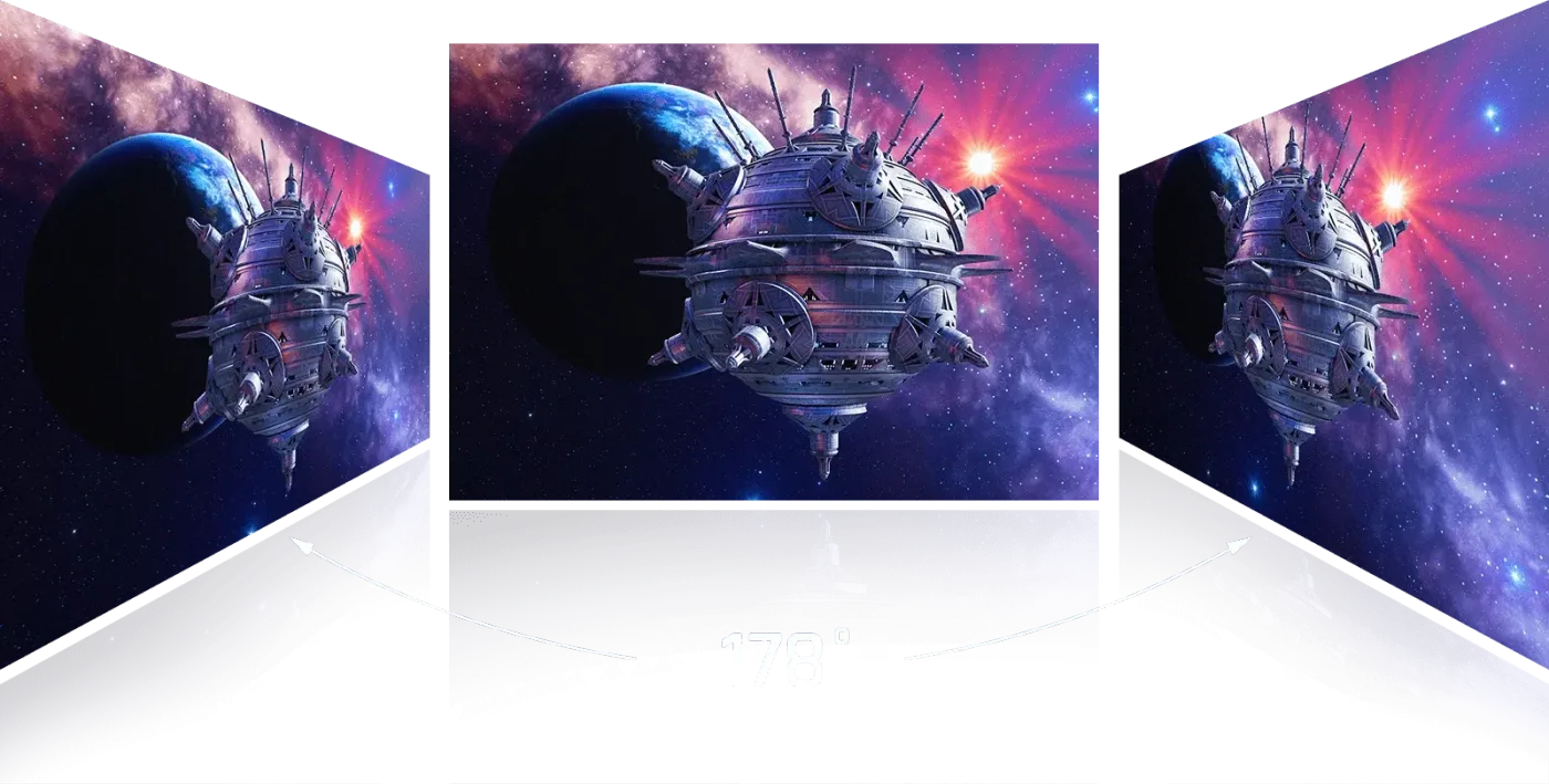 SuperClear IPS monitor showing vibrant glare-free visuals
