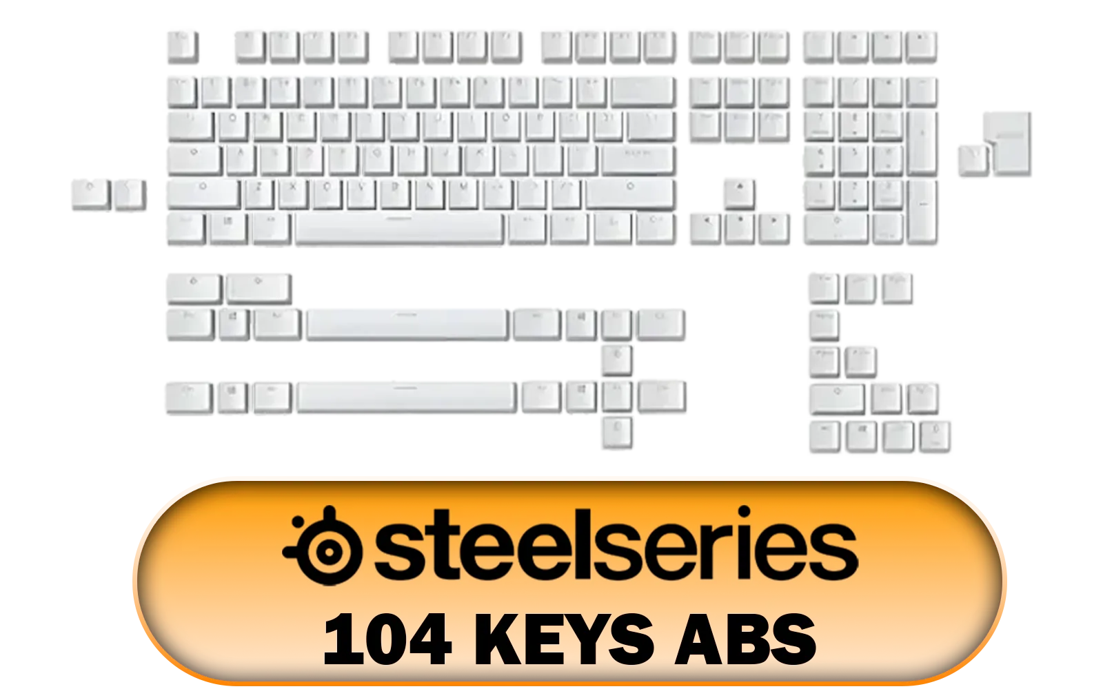 Glorious 104 Keys ABS Mechanical Keyboard Keycaps - White - Image 1