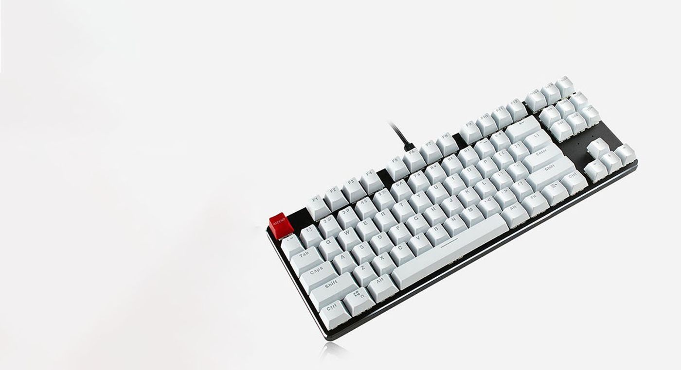 Glorious 104 Keys ABS Mechanical Keyboard Keycaps in White - Mobile View