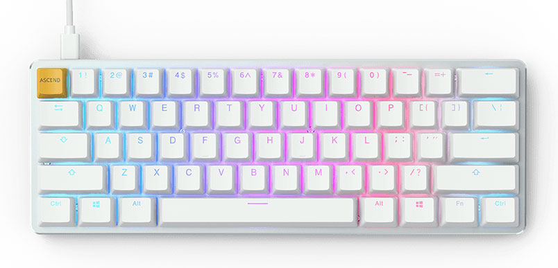 Glorious GMMK Modular Mechanical Keyboard - White Ice Edition