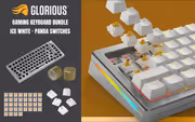 Glorious GMMK Pro 75% White Ice Gaming Keyboard Bundle - image 1