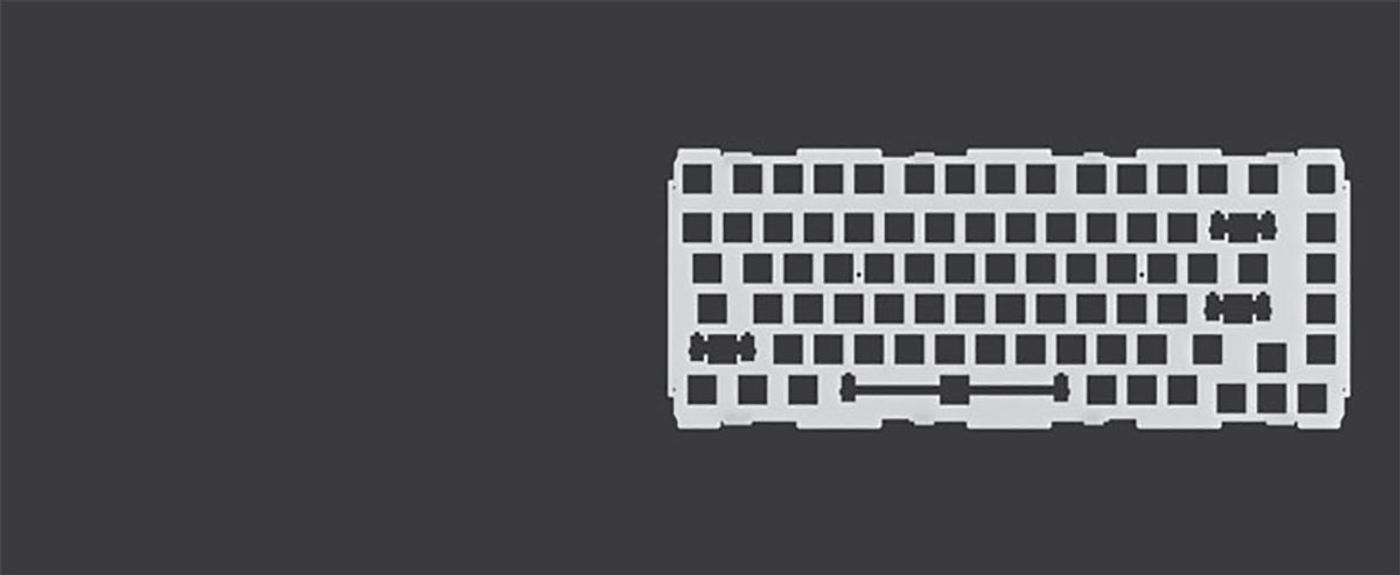 GMMK Pro switch plate positioned against a dark grey background, seen from above