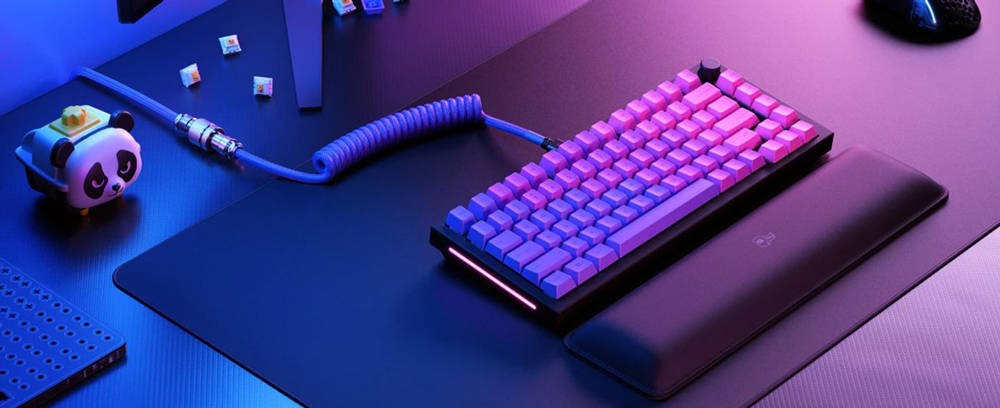Glorious GPBT Rain Forest 114-key PBT keycap set fitted across a mechanical keyboard