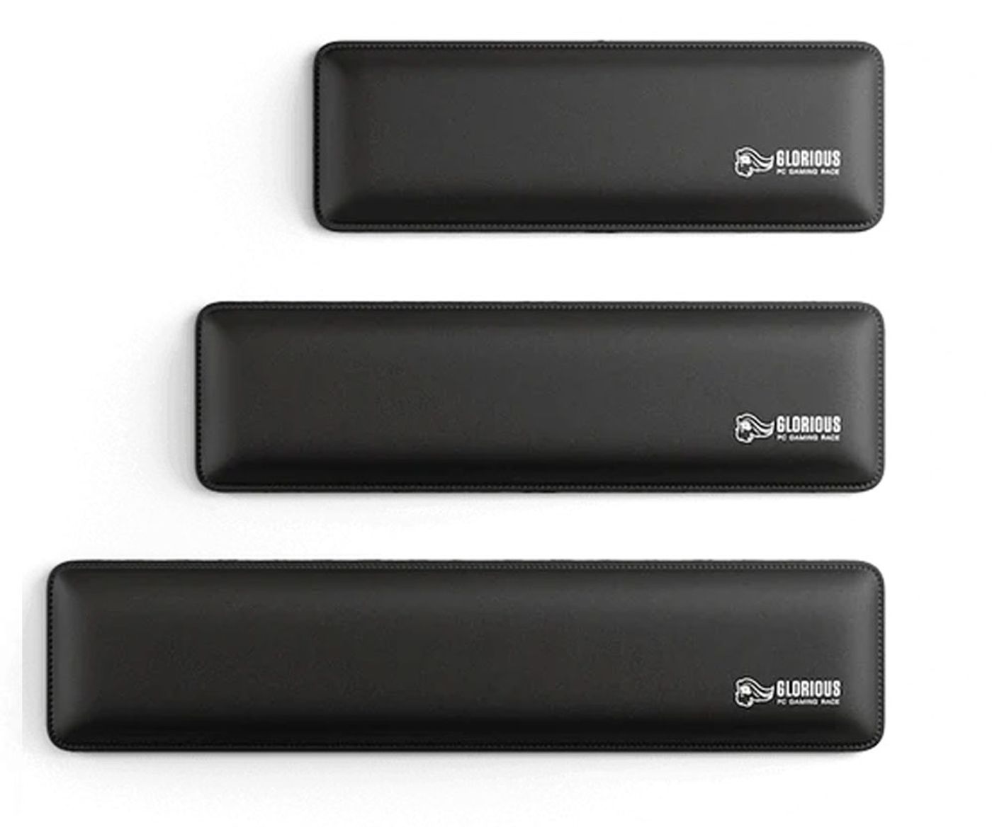 Second view of the black Glorious wrist rest showing its low profile