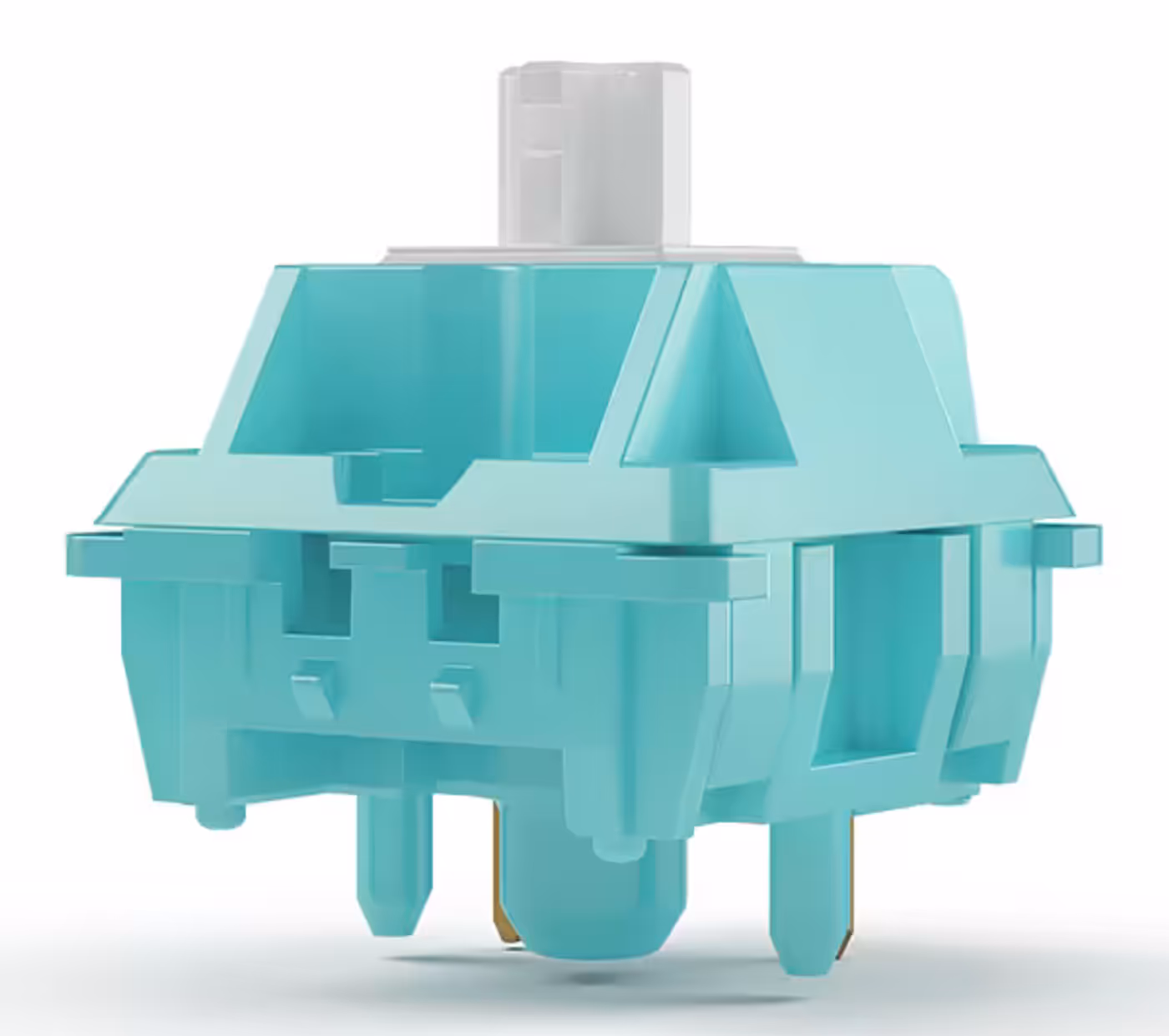 Glorious LYNX linear switches with light blue polycarbonate top shells