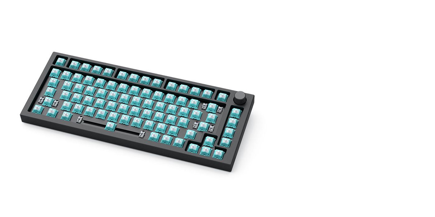 Glorious LYNX switches installed in a GMMK keyboard alongside mechanical keycaps