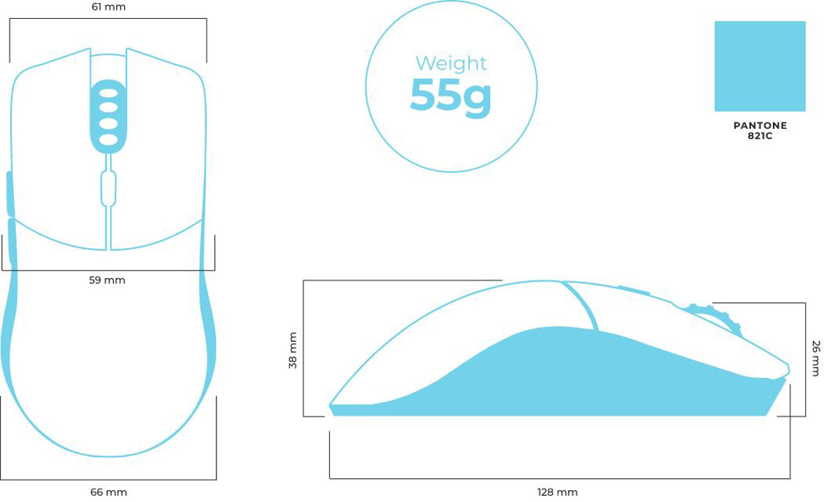 Model o pro wireless BLUE shops LYNX 55g