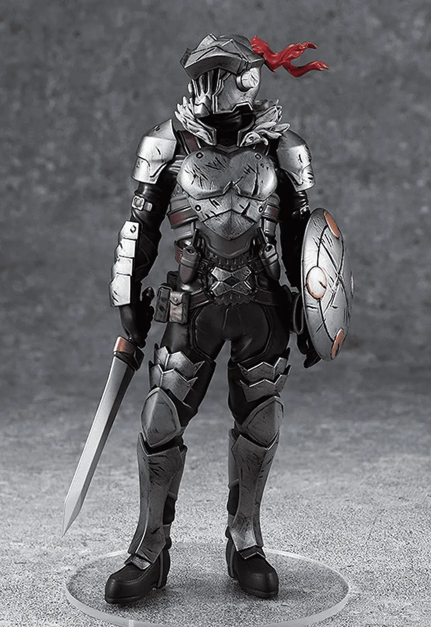 Side view of the Goblin Slayer POP UP PARADE figure showing his battle-worn armour