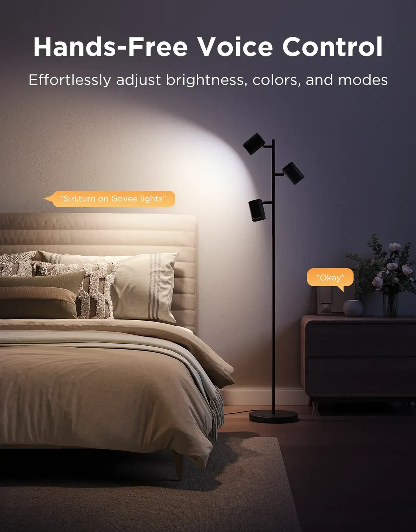 Govee H60B2311 tree floor lamp connected as a Matter smart home device