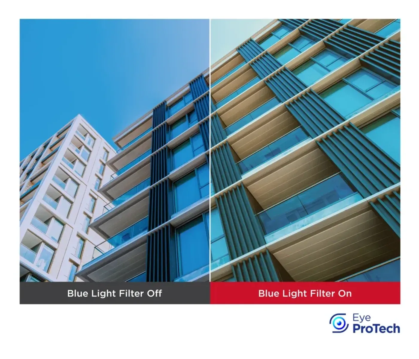 Eye ProTech features including Flicker-Free and Blue Light Filter for comfort