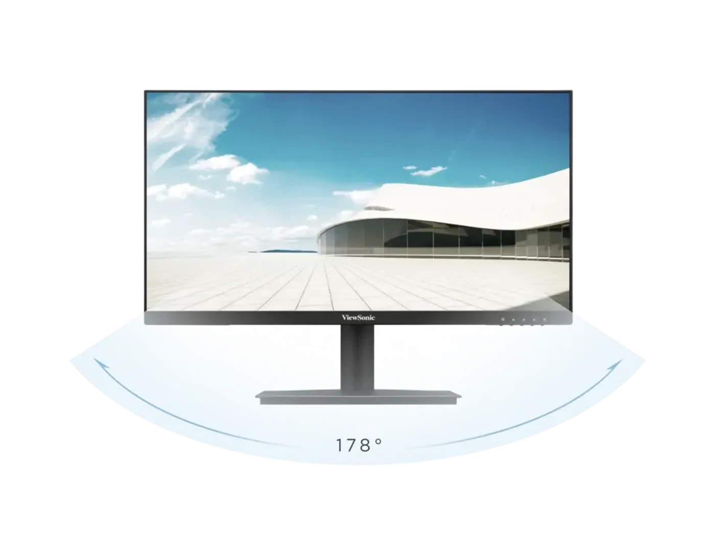 Monitor showing consistent color and contrast from wide 178-degree viewing angles