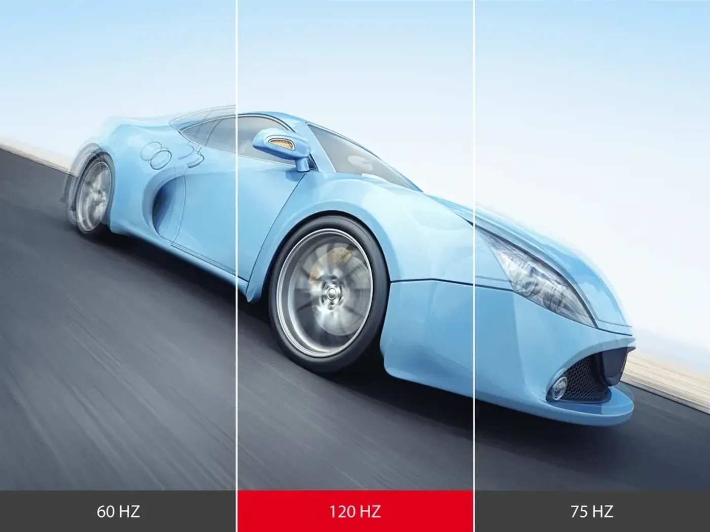 120Hz refresh rate illustration showing smoother motion on screen