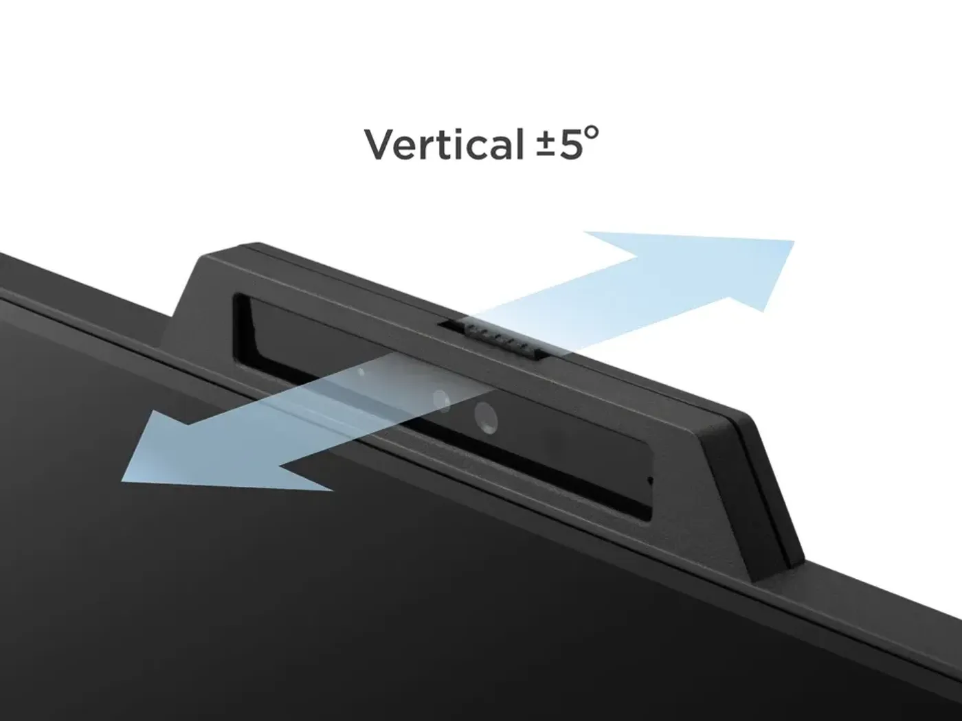 Adjustable webcam tilt feature offering improved vertical angle control