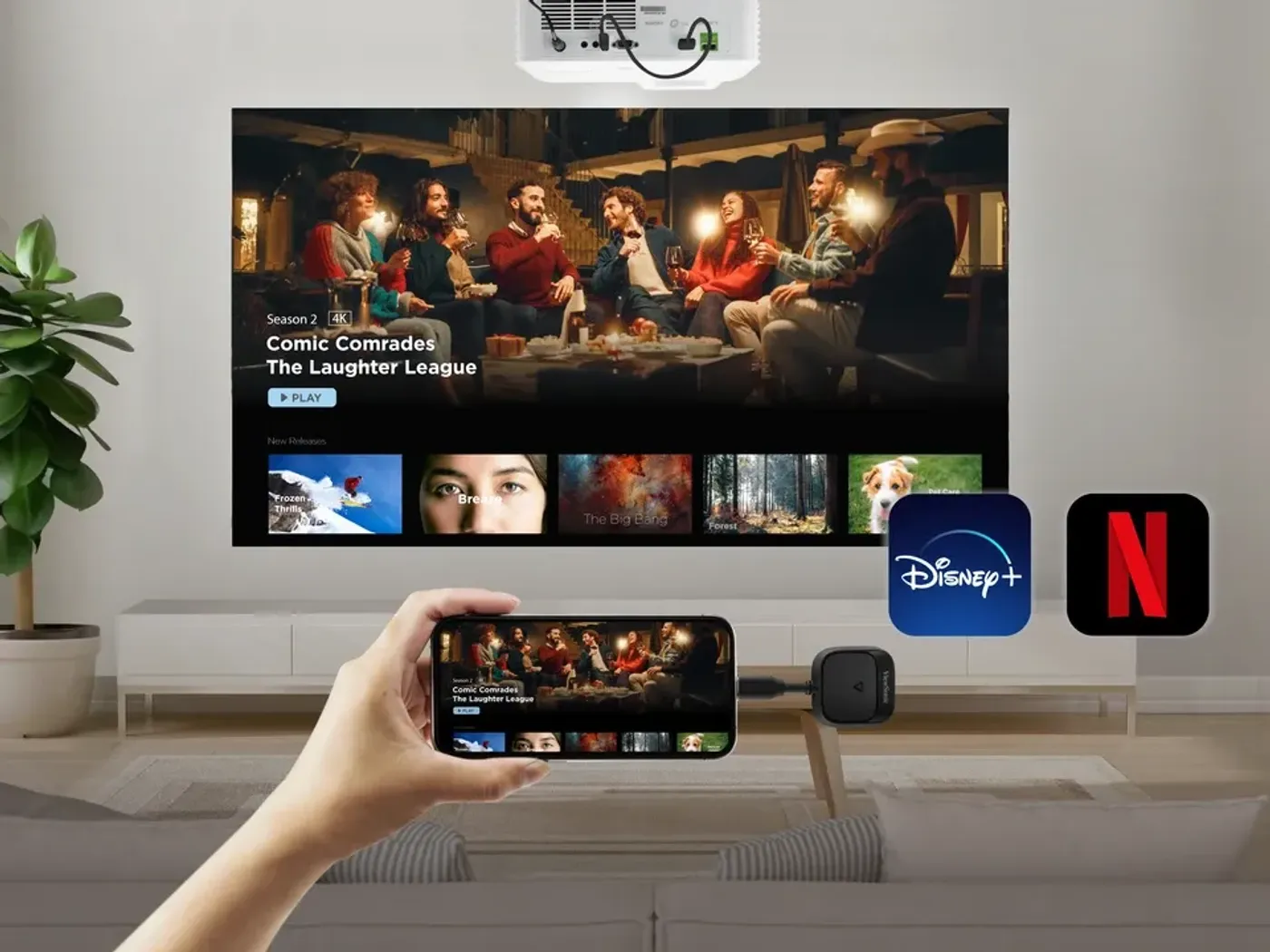 Wireless streaming demonstration of DRM-protected content from popular video platforms