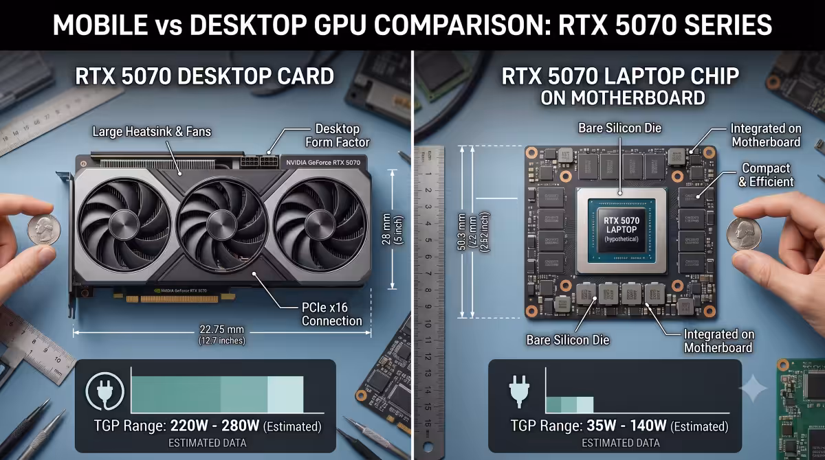 Mobile vs desktop GPU comparison
