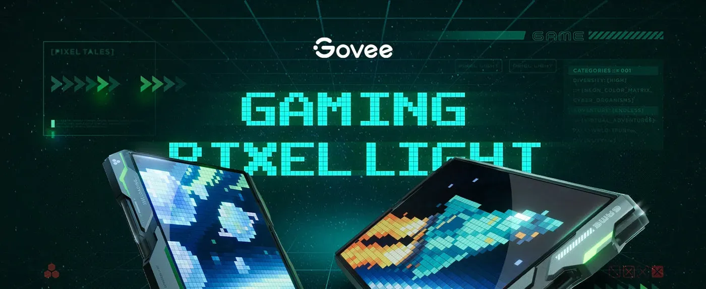 AI-generated pixel artwork displayed on the Govee Pixel Light