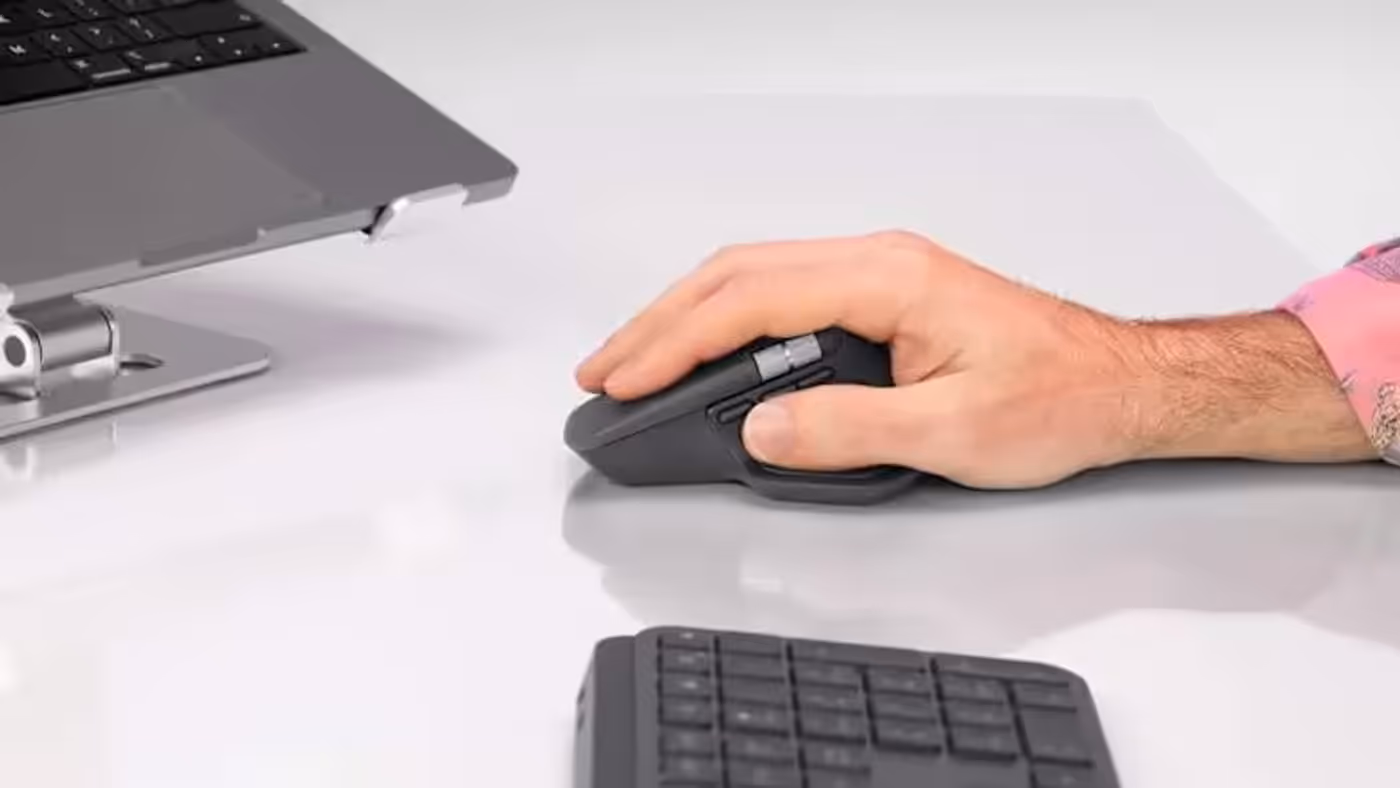 MX Master 4 side view highlighting 8K DPI sensor tracking