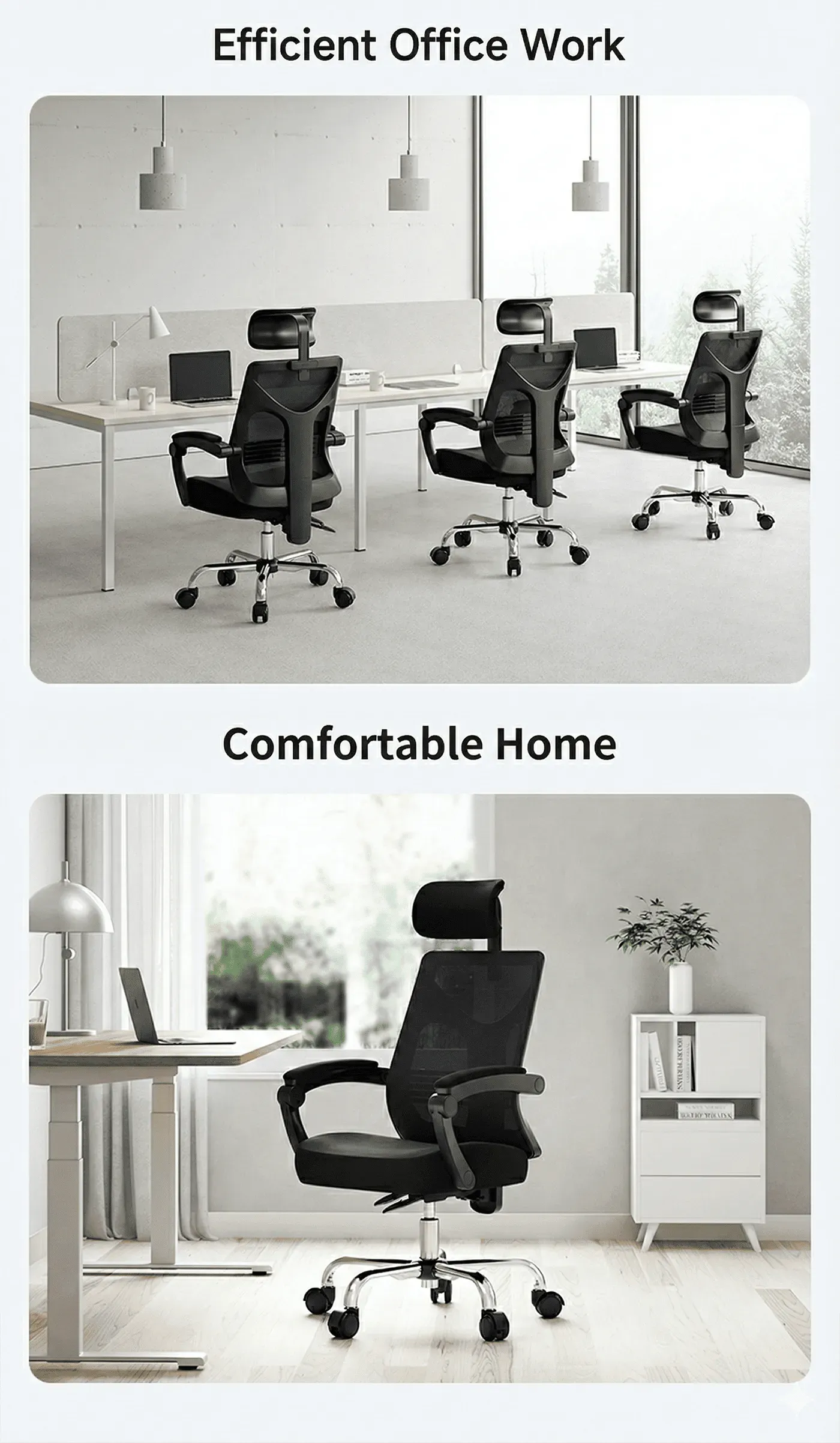Multi-directional adjustable headrest on the HBADA P Series