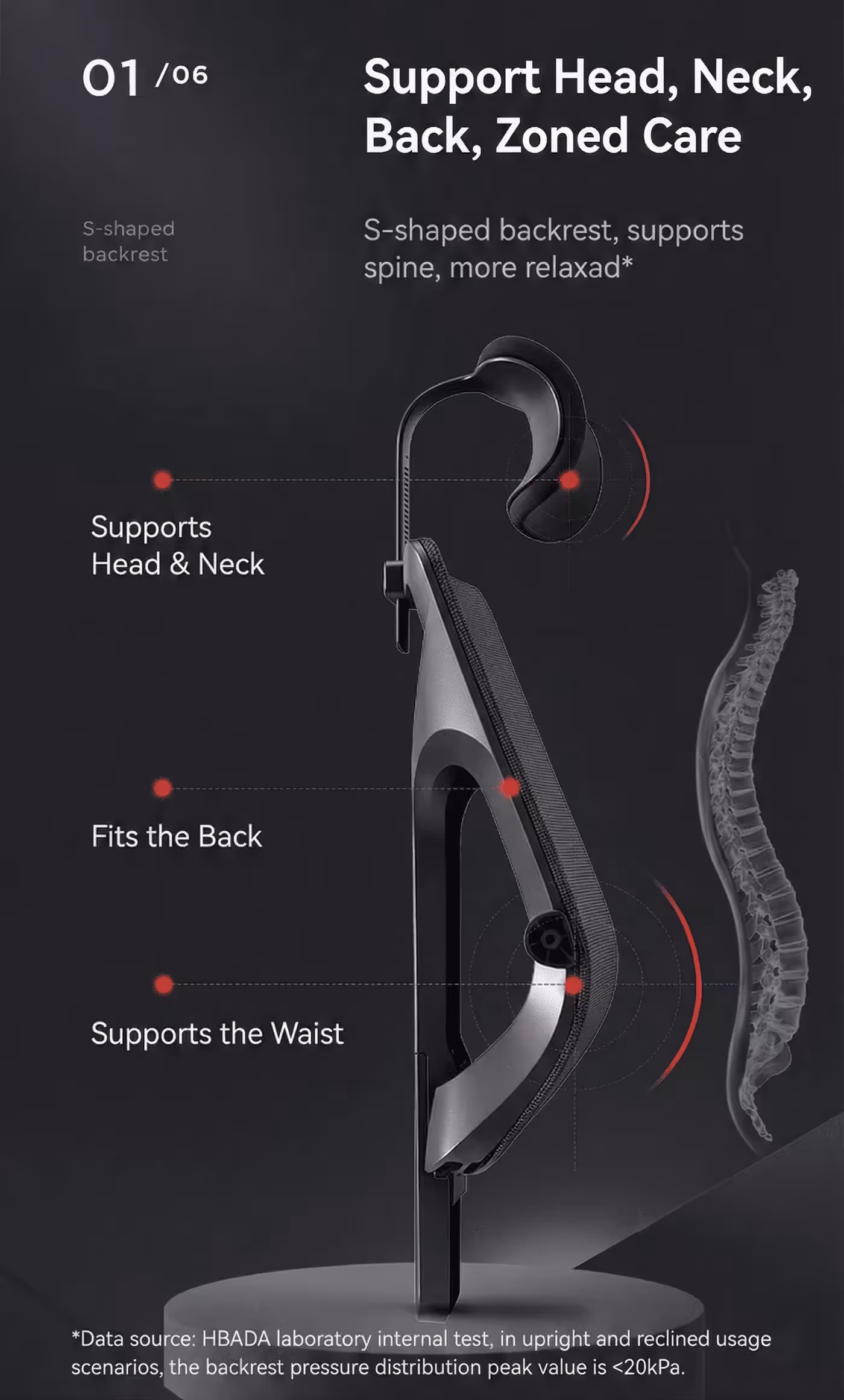 Side view showing the seat height range of the HBADA P Series chair