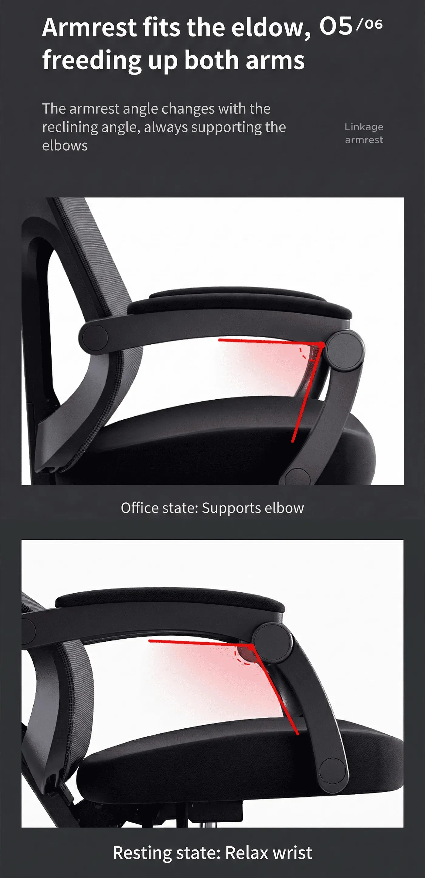HBADA P Series office chair rotating on its base