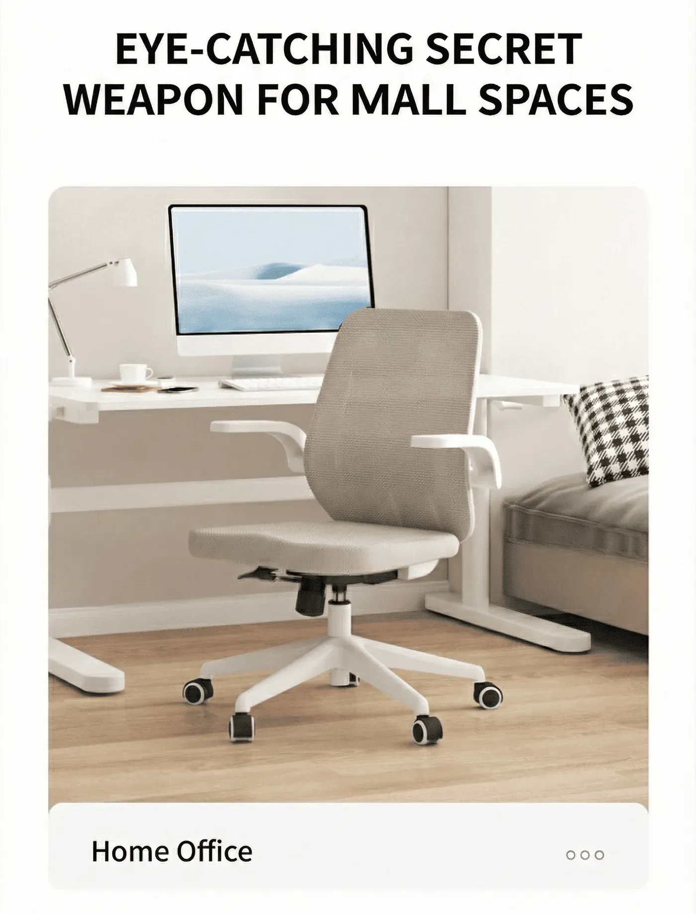 Seat depth adjustment on the white HBADA J101 chair