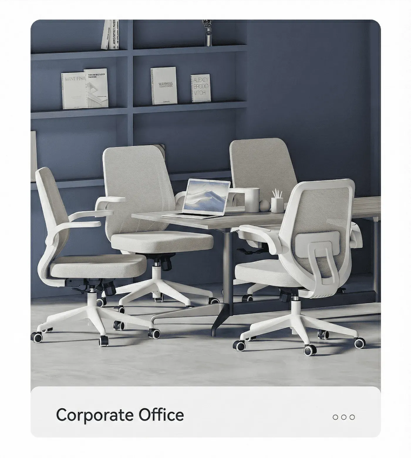 Flip-up armrest raised on the white HBADA J101 office chair
