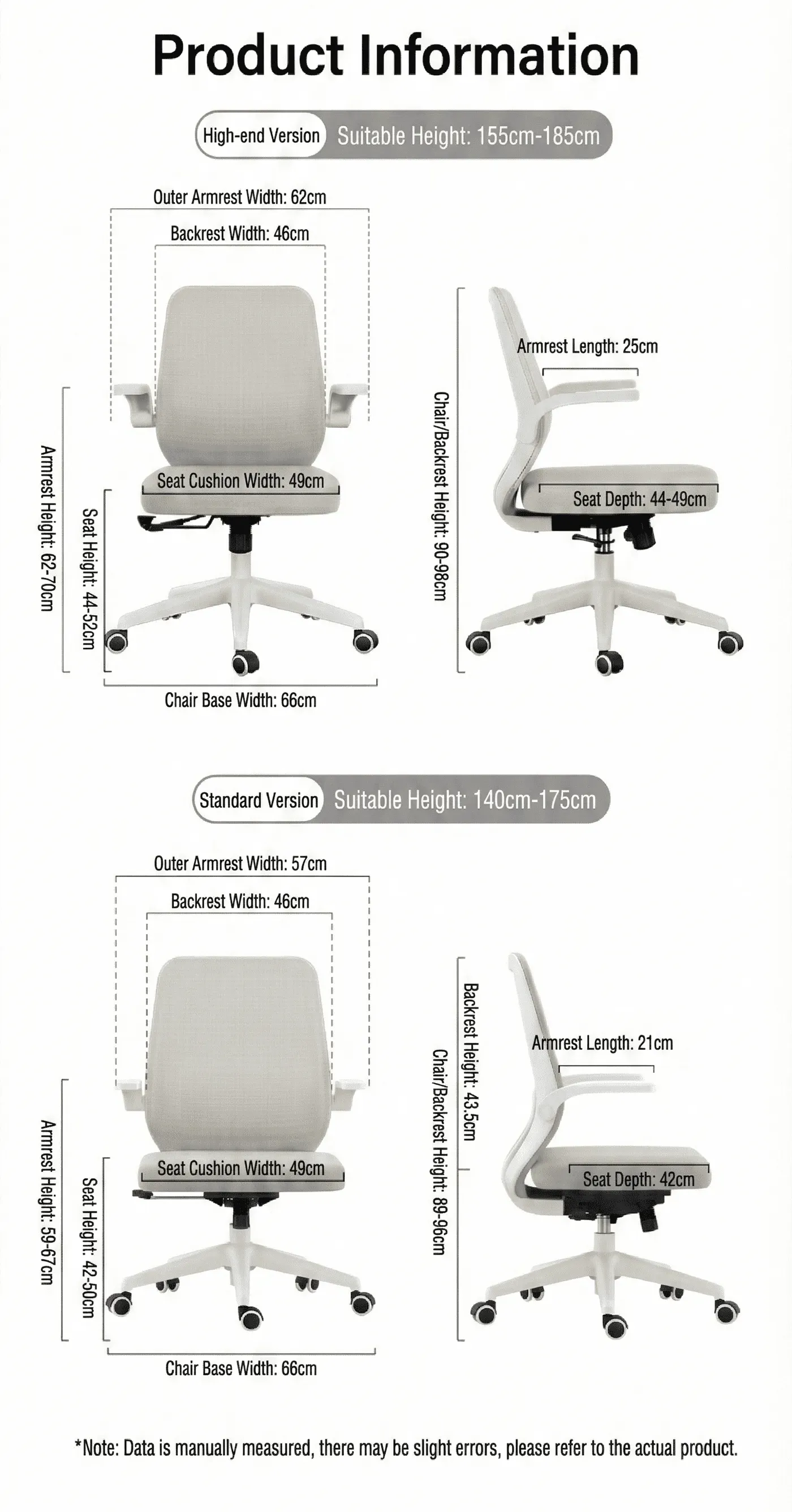HBADA J101WMC Ergonomic Office Chair - White | Evetech