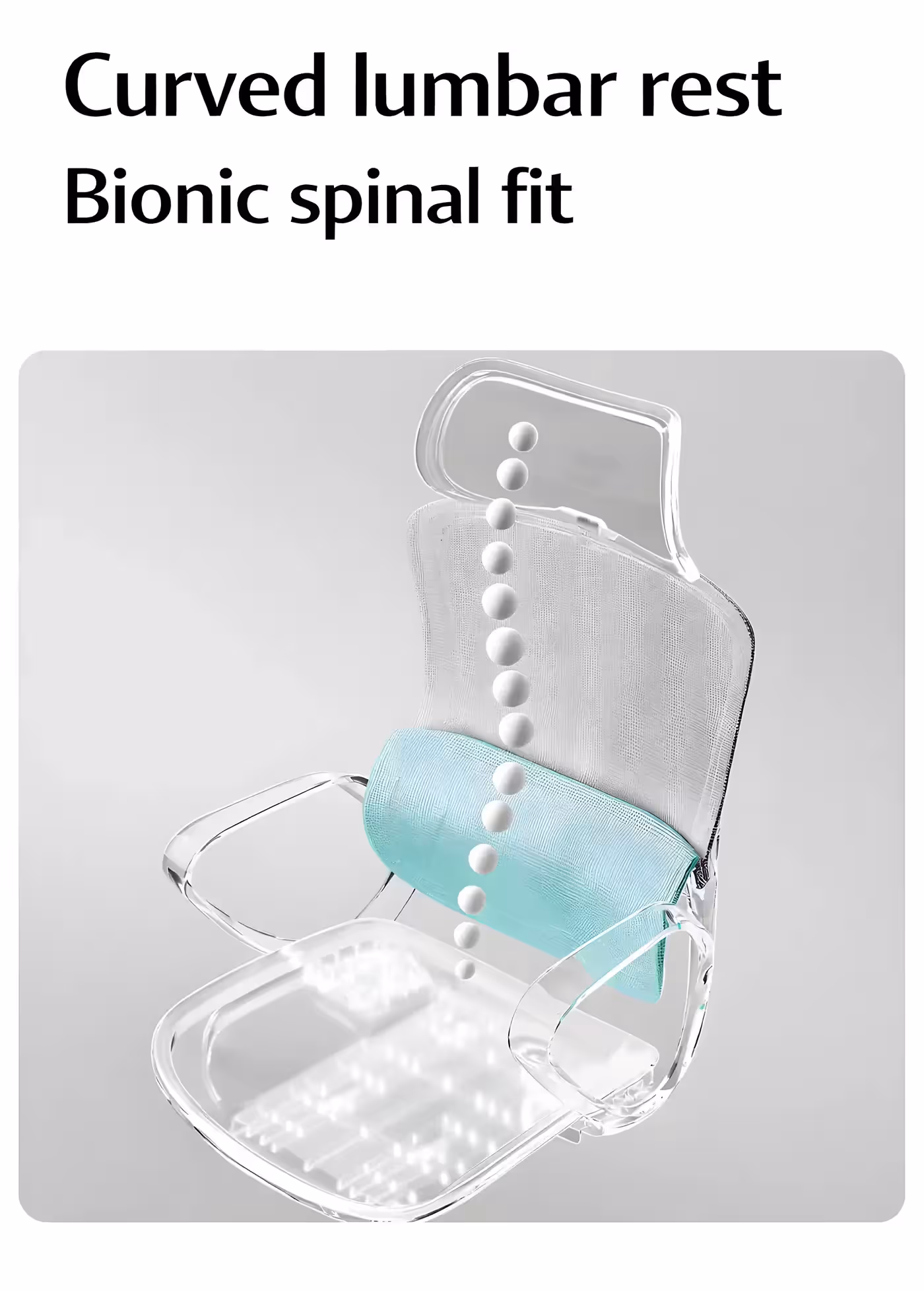Rear view of the P1 Air backrest showing its lumbar contour