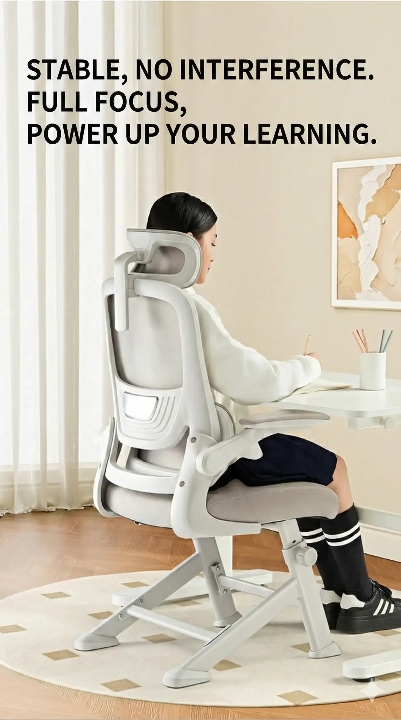 HBADA P1 Pro Teenager chair shown from the side at full height