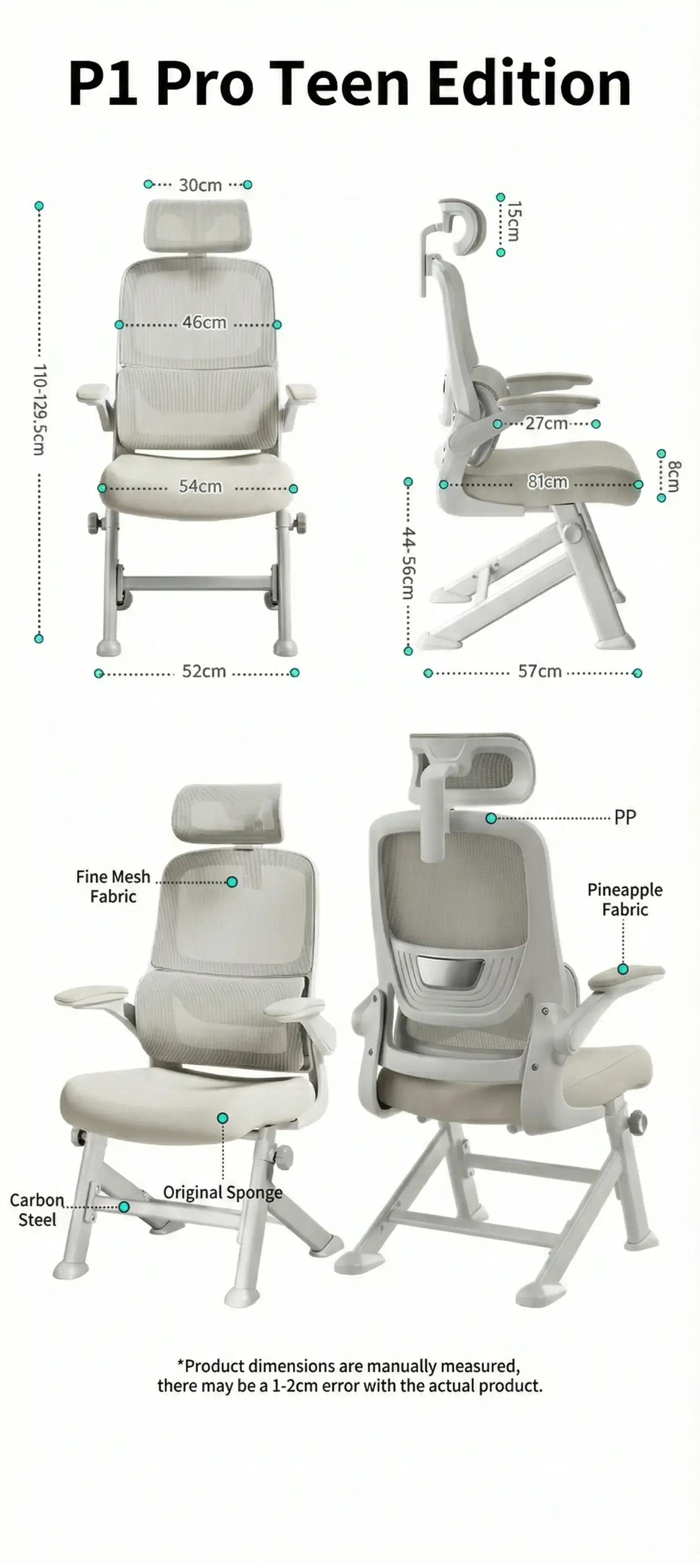 HBADA P1 Pro Teenager chair at a study desk in a bedroom