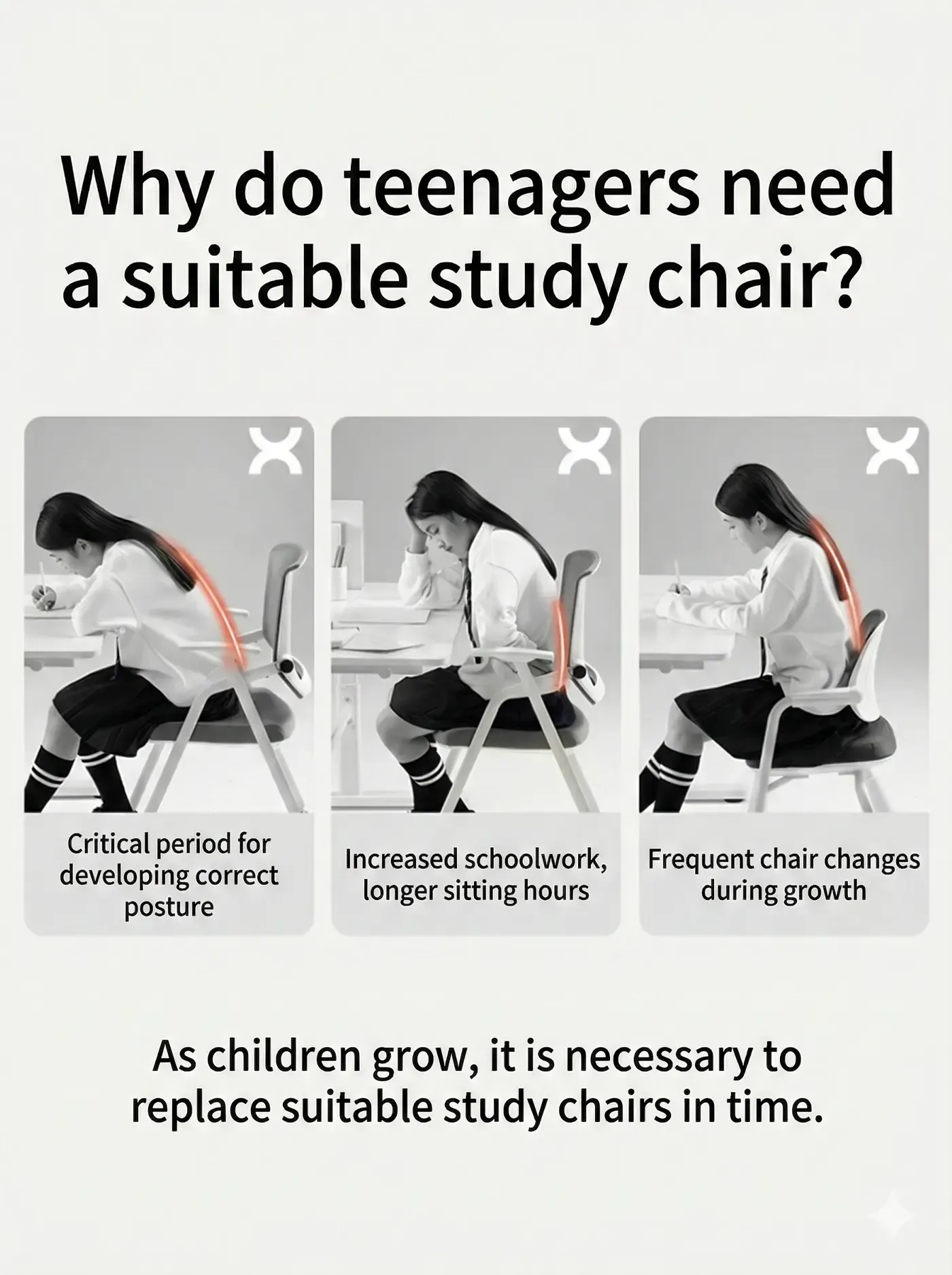 Adaptive lumbar support section on the HBADA P1 Pro Teenager chair