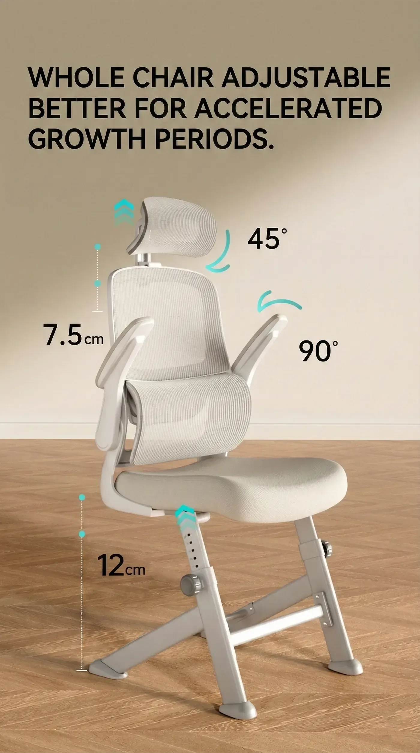 Carbon steel frame structure of the HBADA P1 Pro Teenager chair