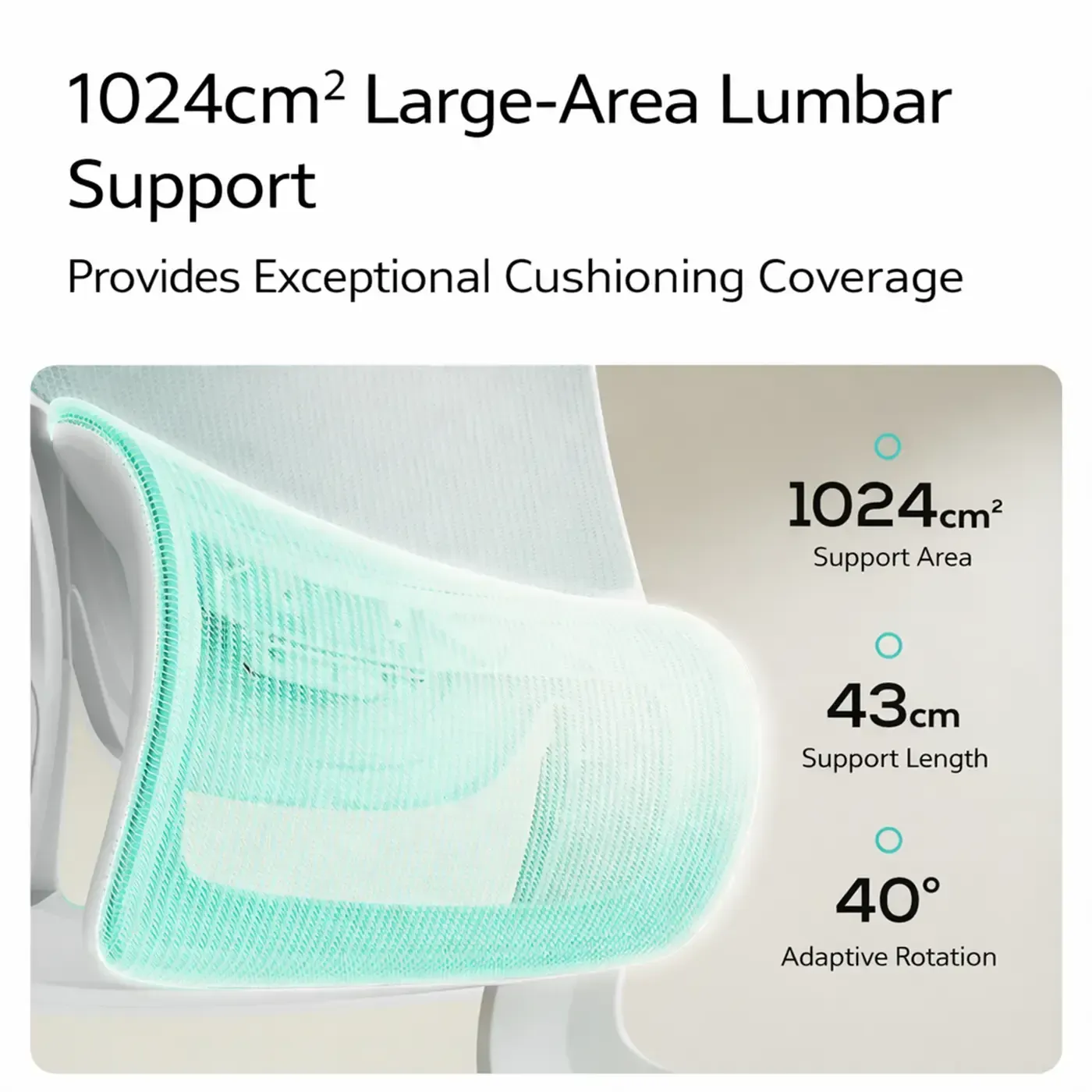 Backrest width of the HBADA P1 Pro Teenager chair seen from the front