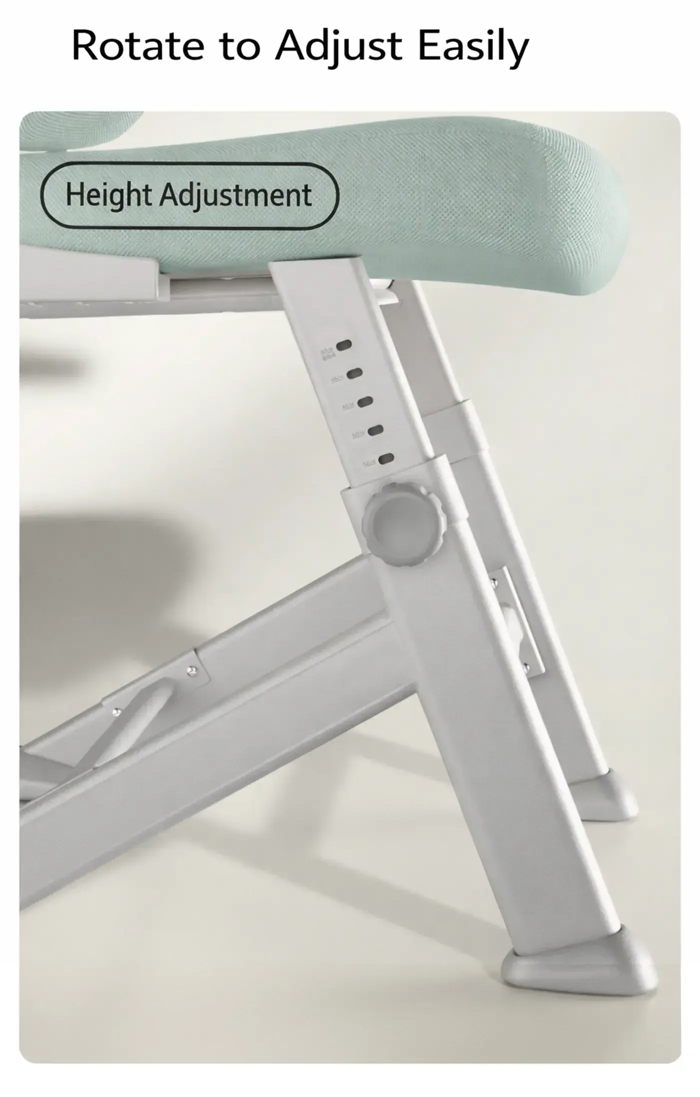 Height adjustment range on the HBADA P1 Pro Teenager chair