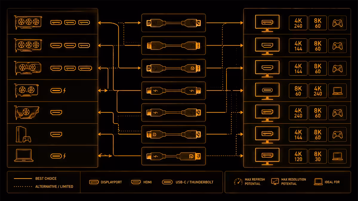 Cable-to-hardware matching map