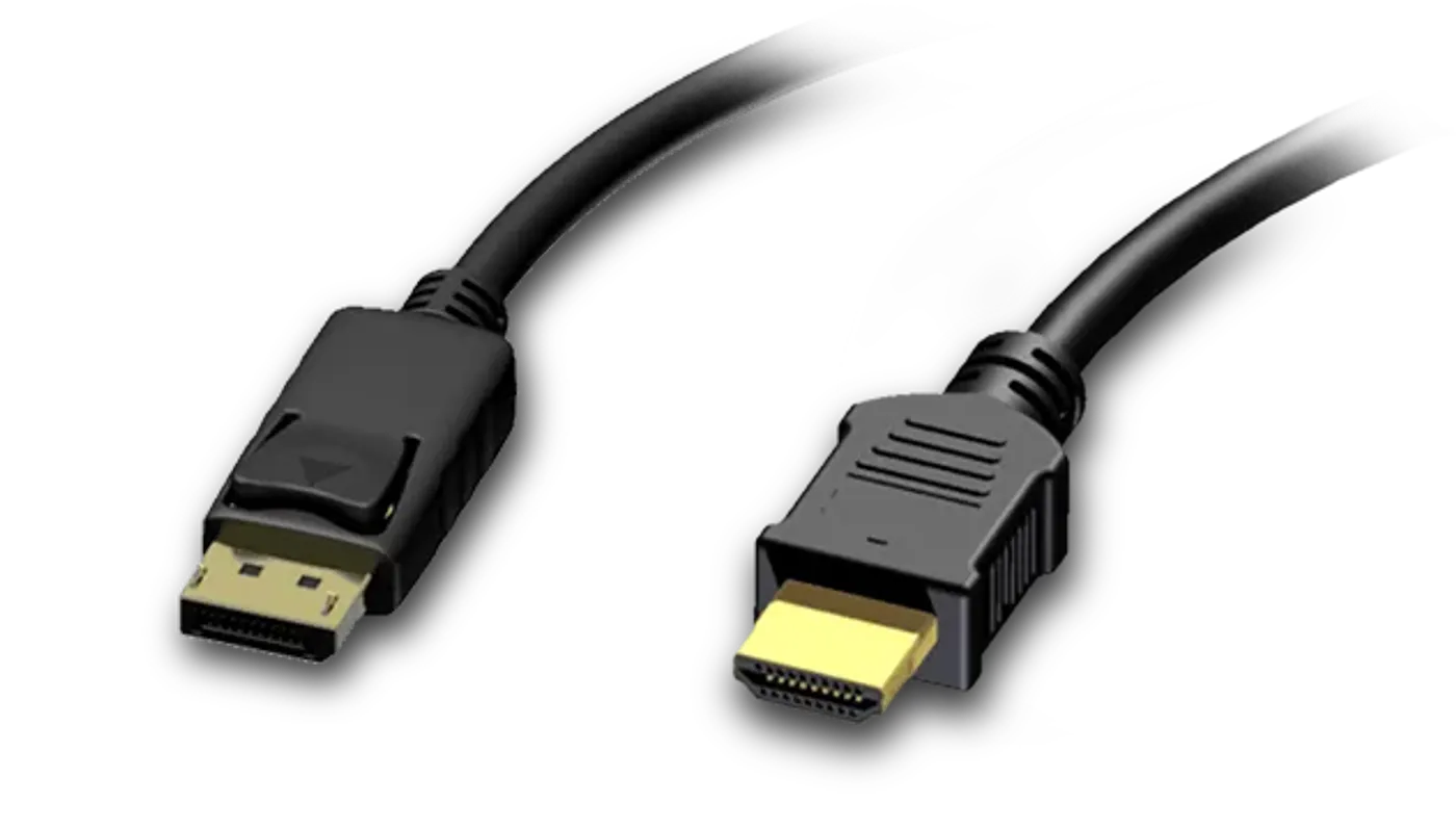 Rear view of monitor ports including HDMI and DisplayPort connectivity