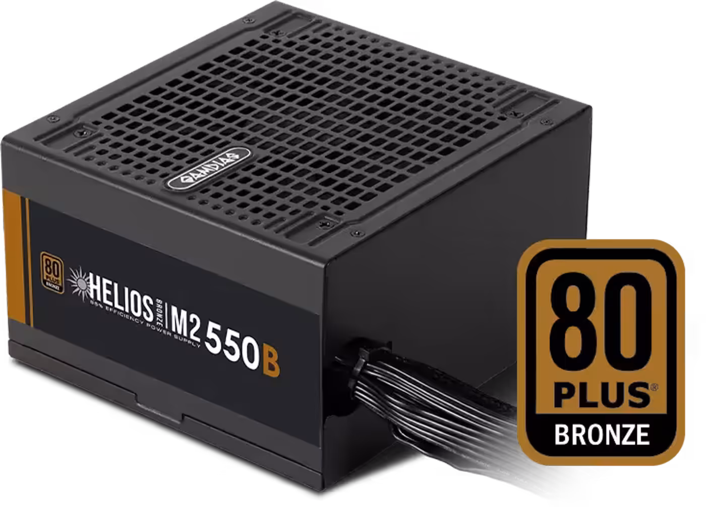 HELIOS M2-550B power supply with 80 PLUS Bronze certification