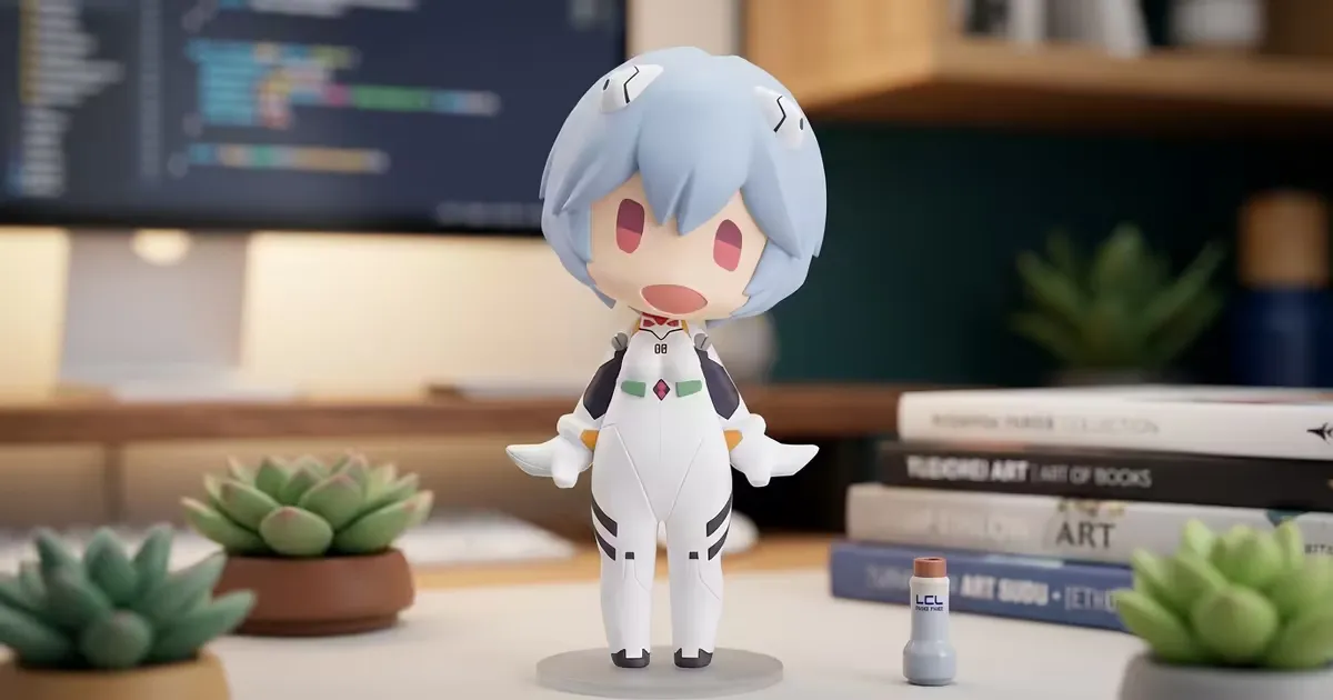 Good Smile Rei Ayanami Chibi Figure – Adjustable Neck, Licensed