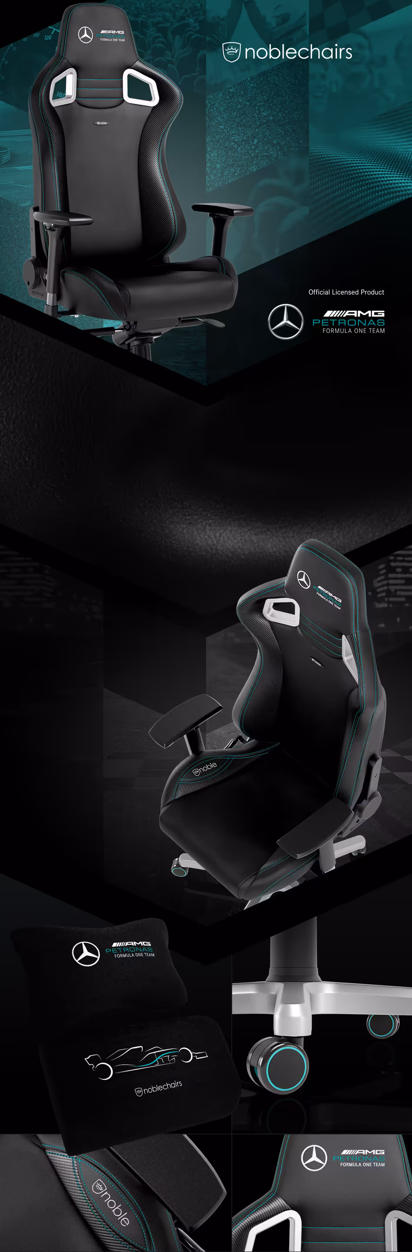 Official Mercedes-AMG Petronas F1 Team Edition gaming chair design